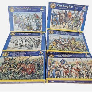 Military Models: 6 Italeri Sets 1:72 Figures, Horses, Soldier, Knight, Archer ++